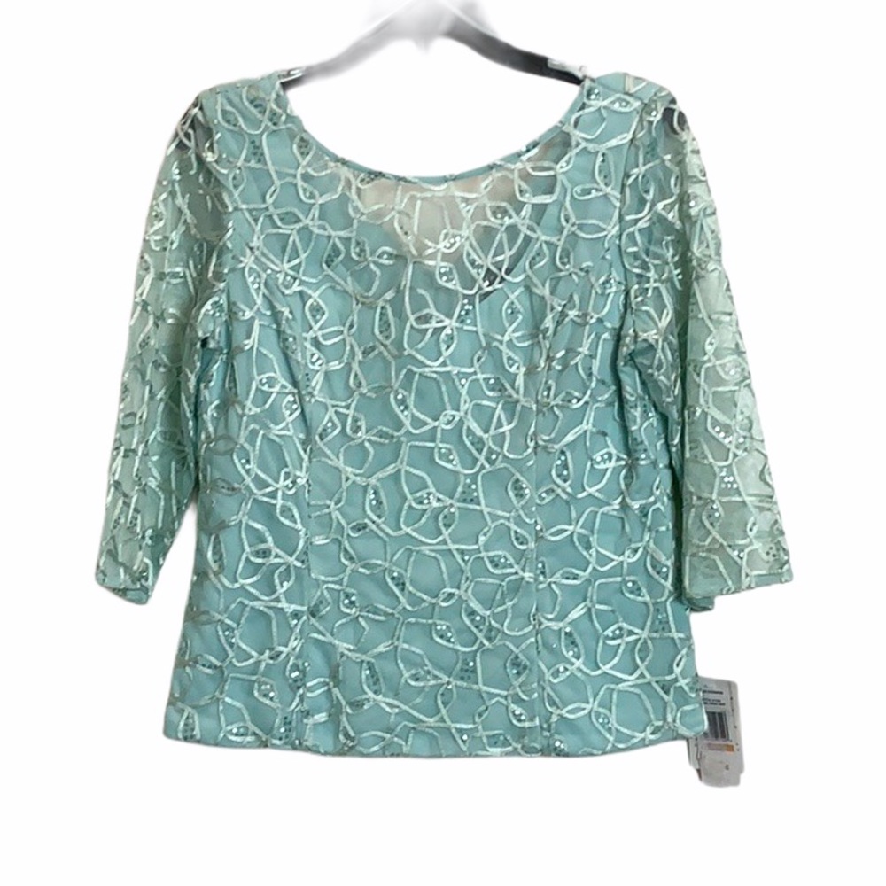 NWT Alex Evenings Illusion Neckline Blouse